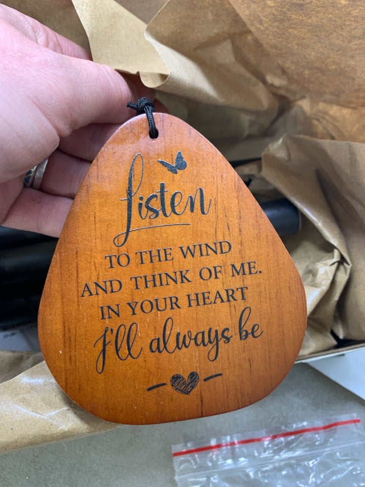 NIB MEMORIAL WINDCHINE "LISTEN TO THE WIND".