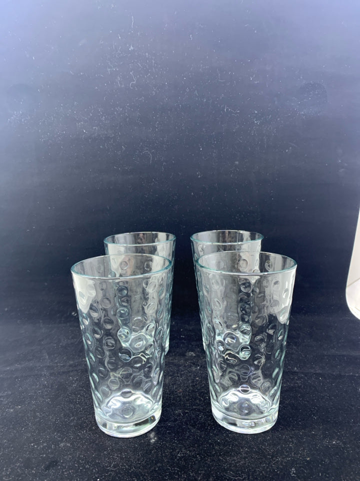 4 BUBBLE WATER GLASSES.