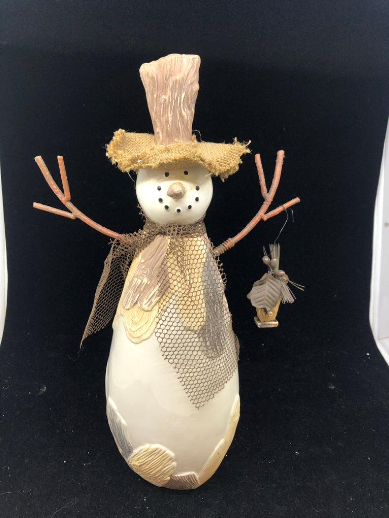 CERAMIC SCARECROW SNOWMAN.