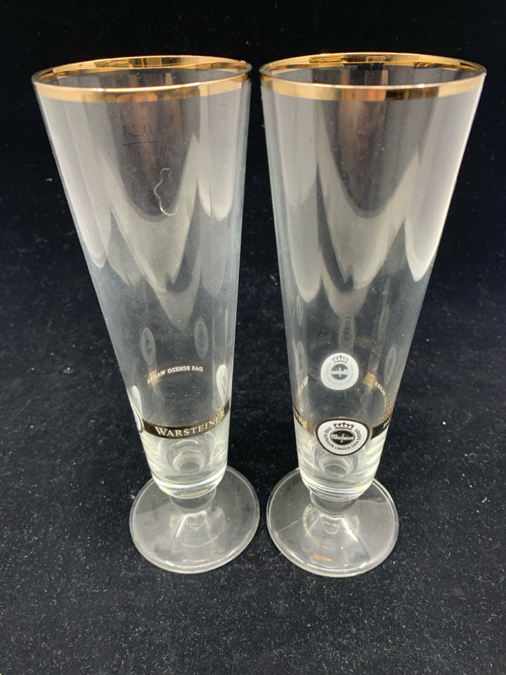 4 WARSTEINER BEER GLASSES.