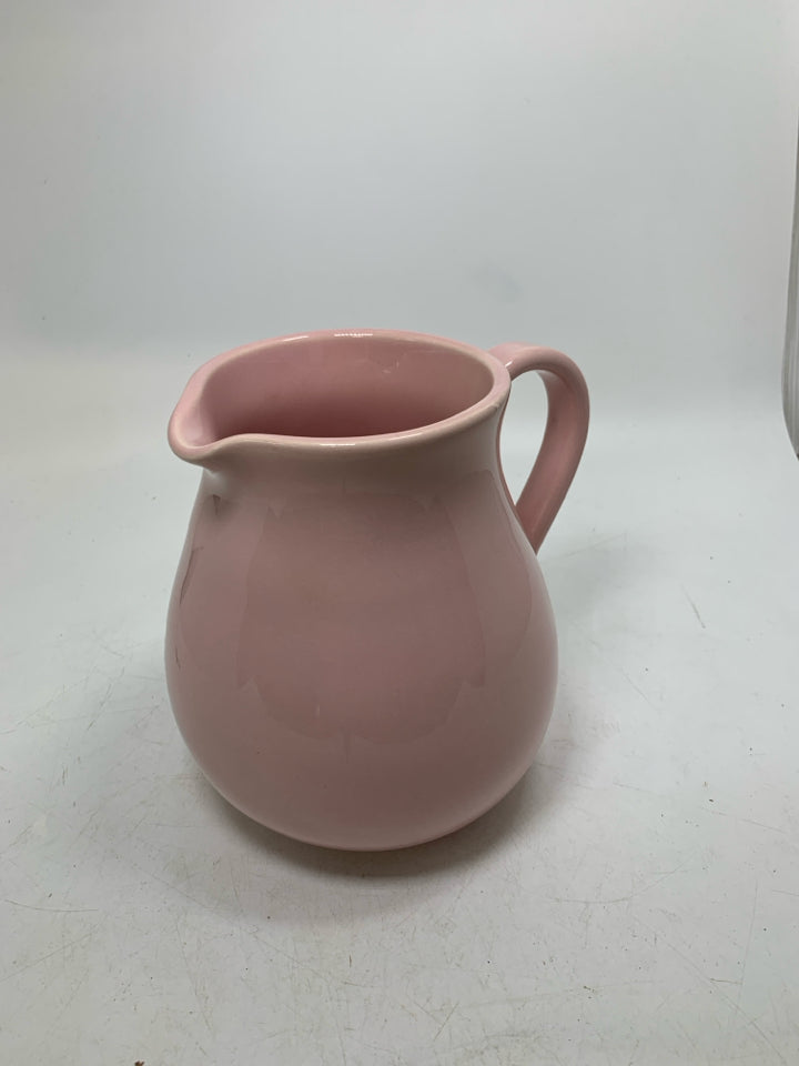 STONEWARE PALE PINK TAVOLA BELLA PITCHER.