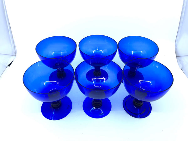 6 COBALT BLUE GLASSES.