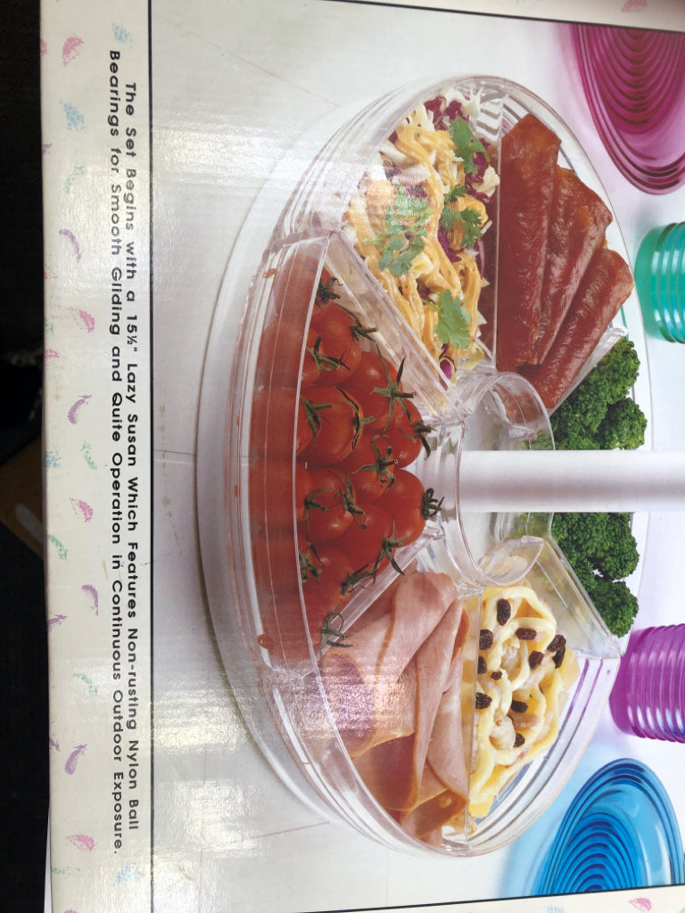 NIB PATIO TABLE REVOLVING SERVING SET