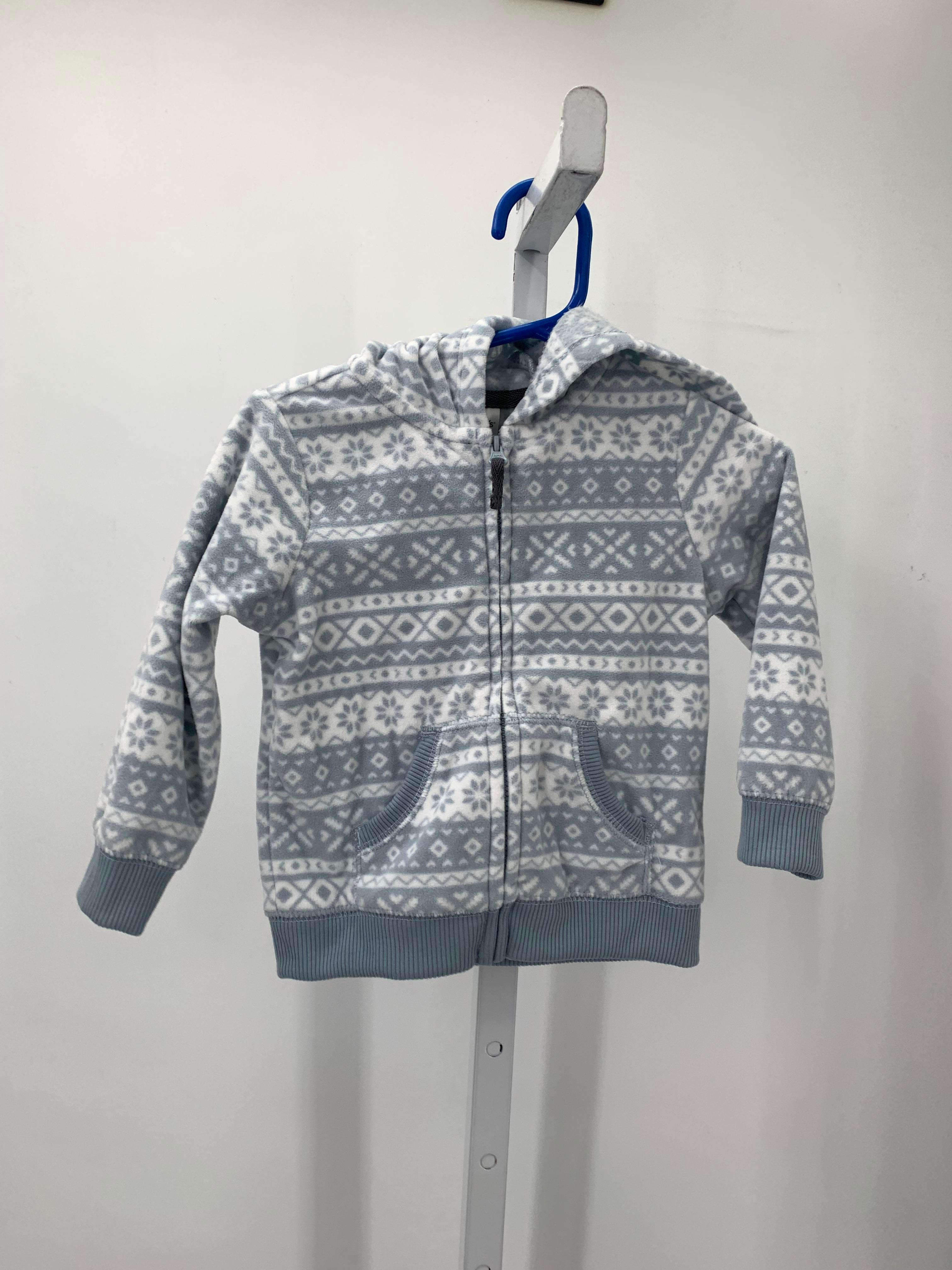 WHITE PATTERN HOODED FLEECE