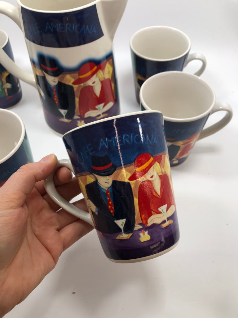 7PC CAFE AMERICANA DRINK SET.