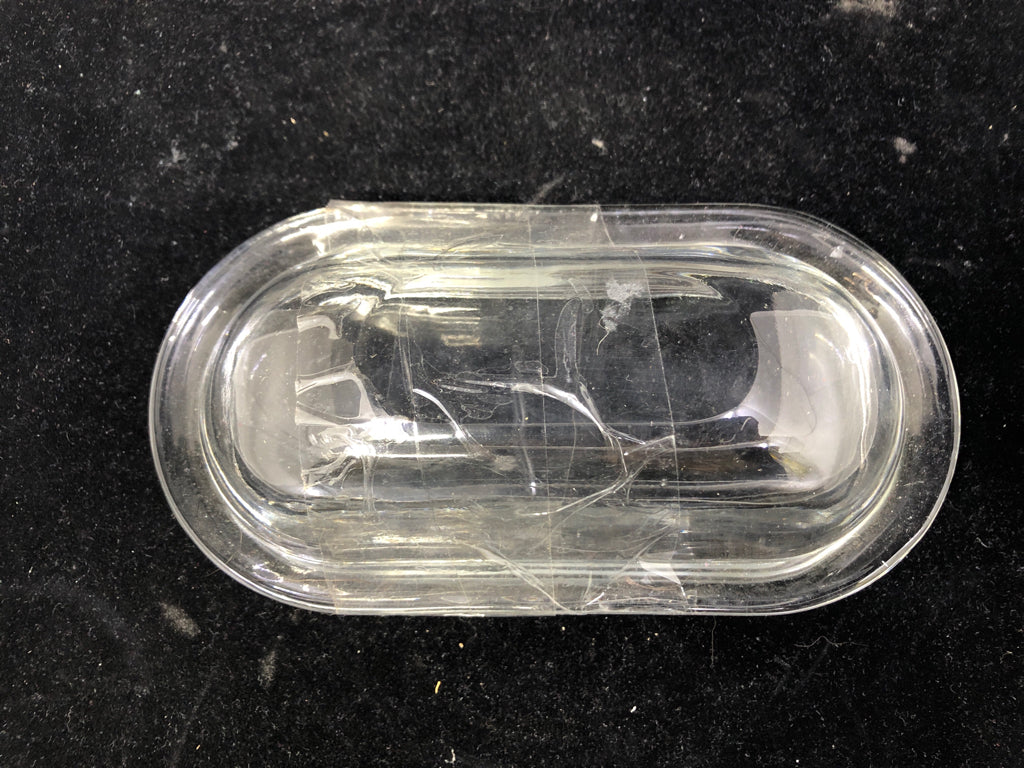 GLASS BUTTER DISH.