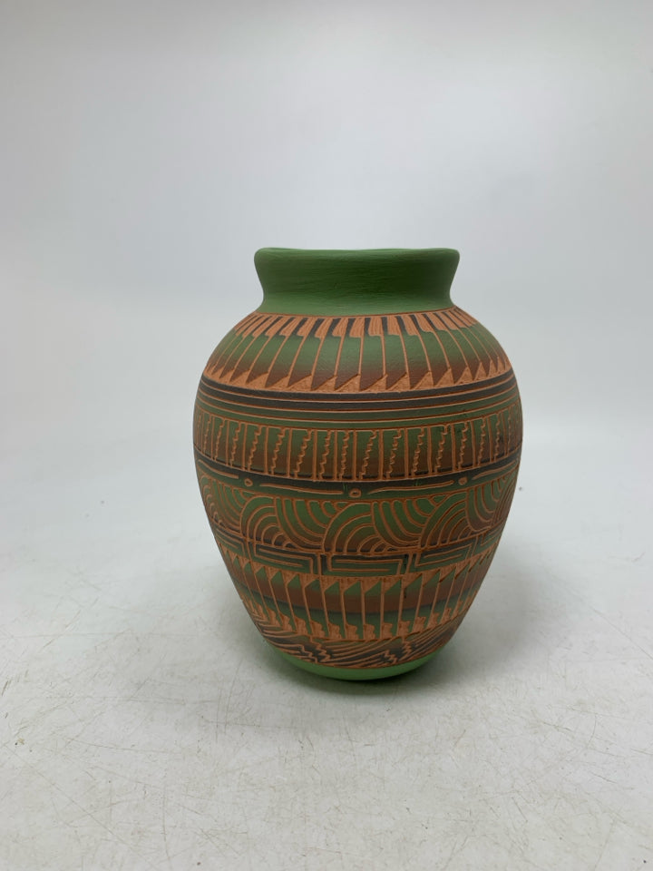 TERRA COTTA VERY DETAILED VASE.