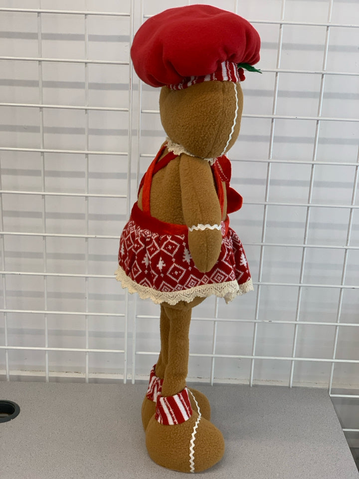 GINGERBREAD MAN W/ PEPPERMINT STANDING DECOR.