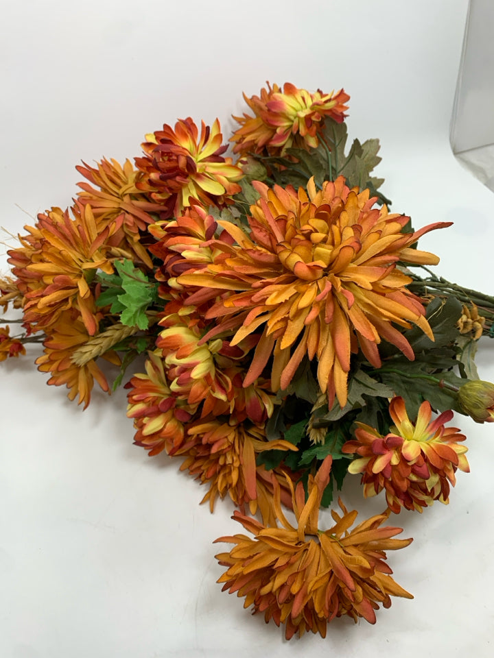 FAUX FALL FLOWER AND LEAF BOUQUET.