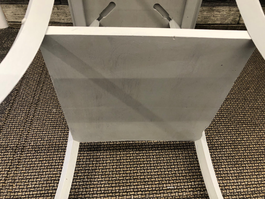 TALL GRAY SIDE TABLE.