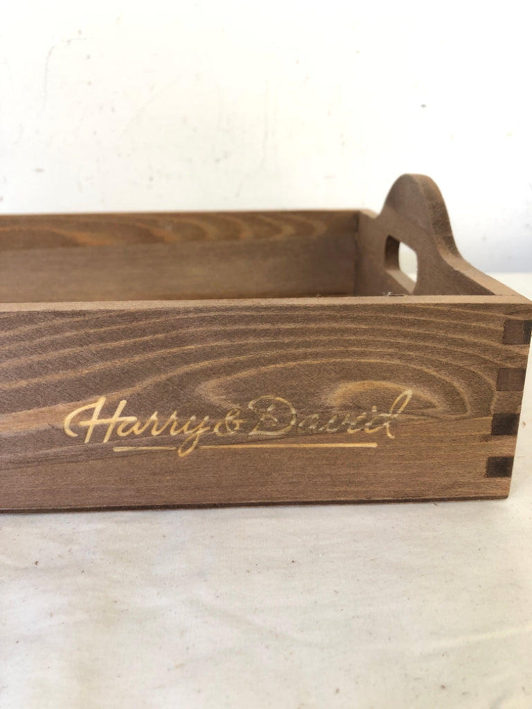 WOOD TRAY W HANDLES.