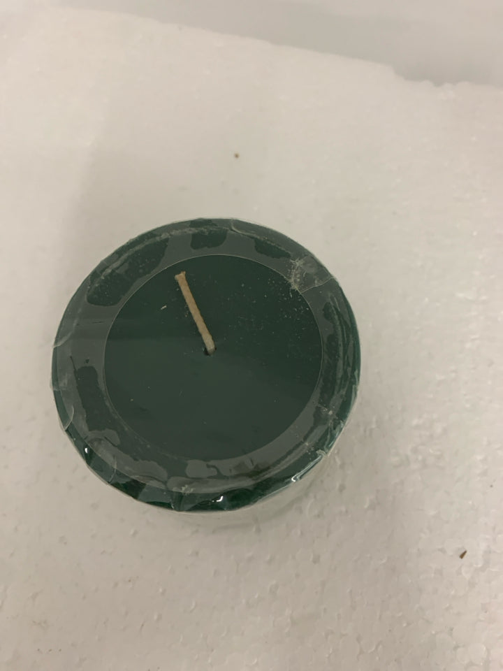 NIB GREEN LONGABERGER PILLAR CANDLE.