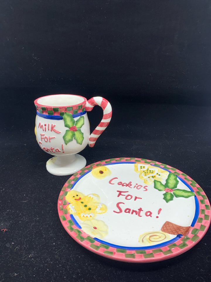 2pc COOKIES AND MILK PLATE + MUG FOR SANTA.