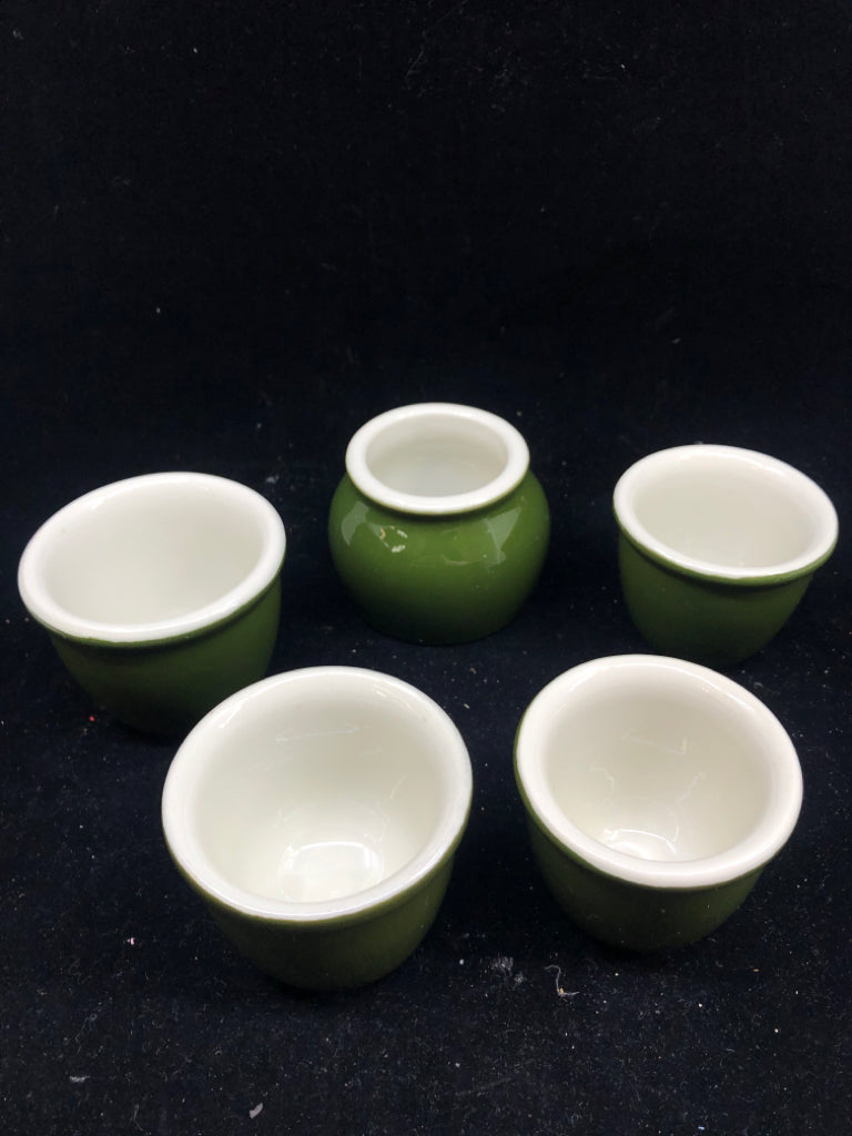 5PC GREEN SAKE CUPS SET.