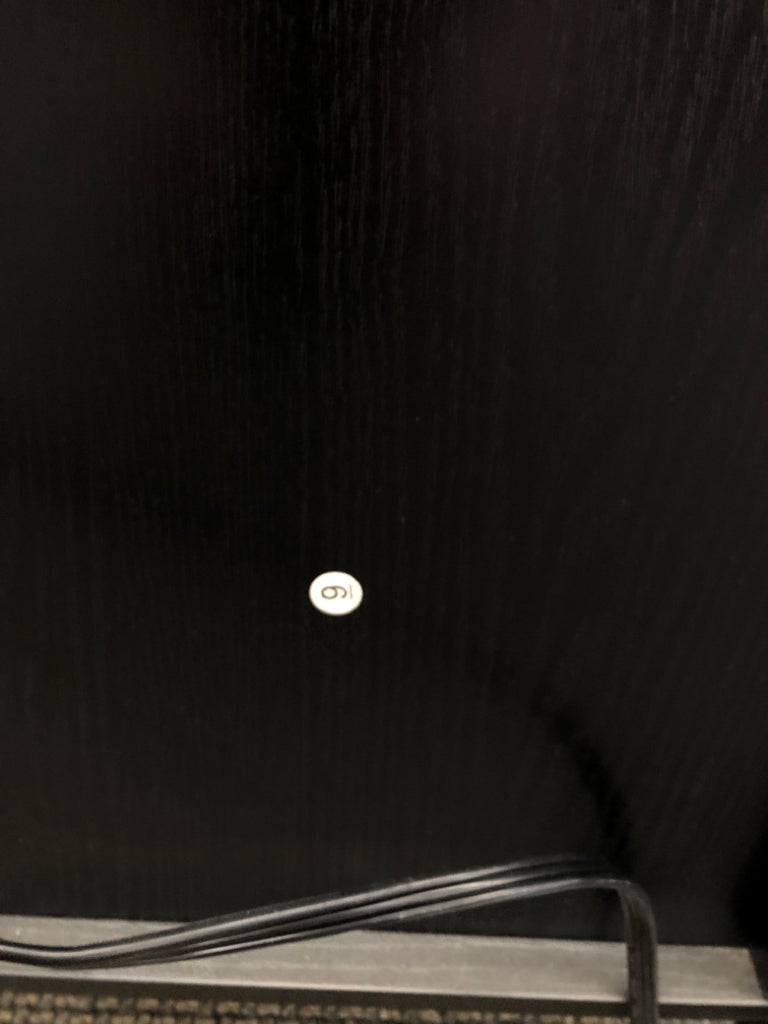 BLACK SIDE TABLE CABINET W/OUTLET USB PORTS.