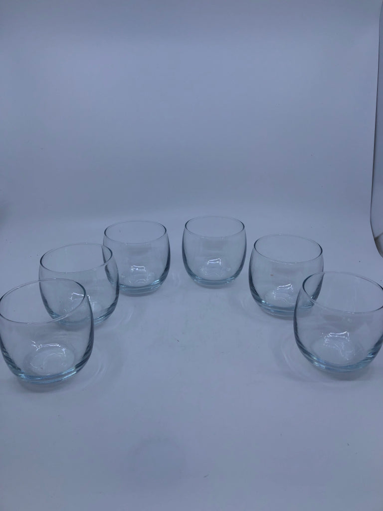 6PC SHORT GLASS CUPS.