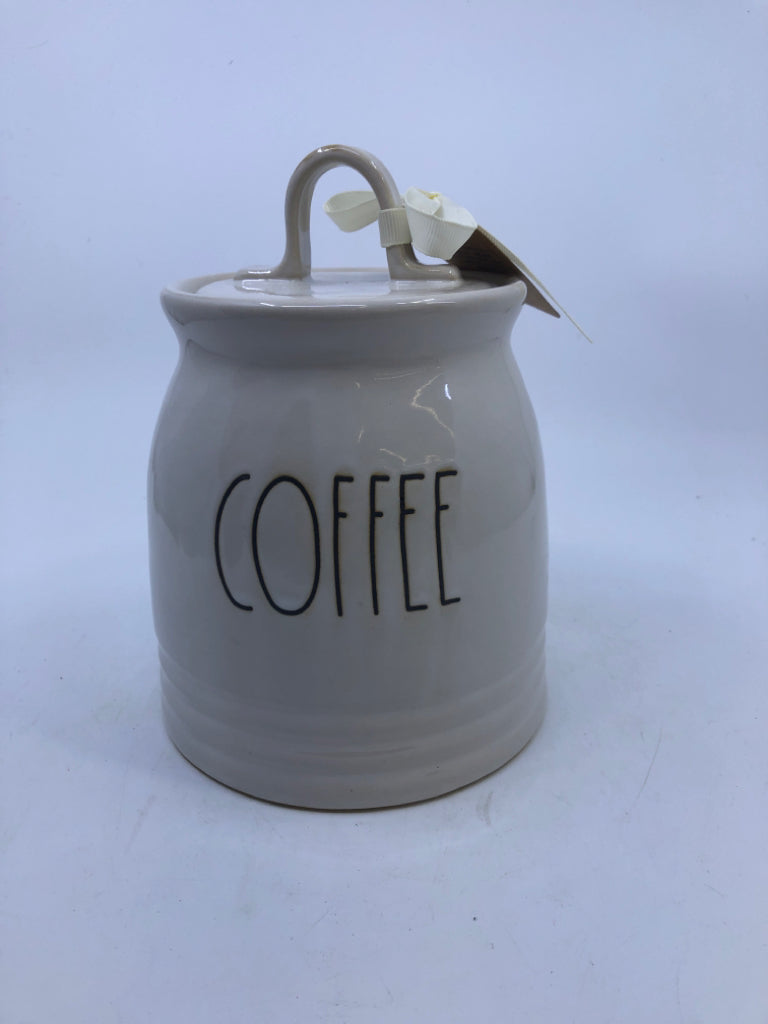 RAE DUNN COFFEE JAR W/LID.