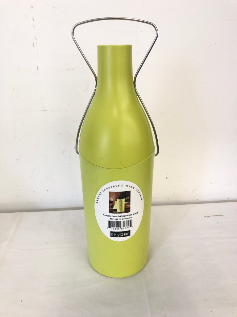 NEON YELLOW SKYBAR WINE BOTTLE CARRIER.