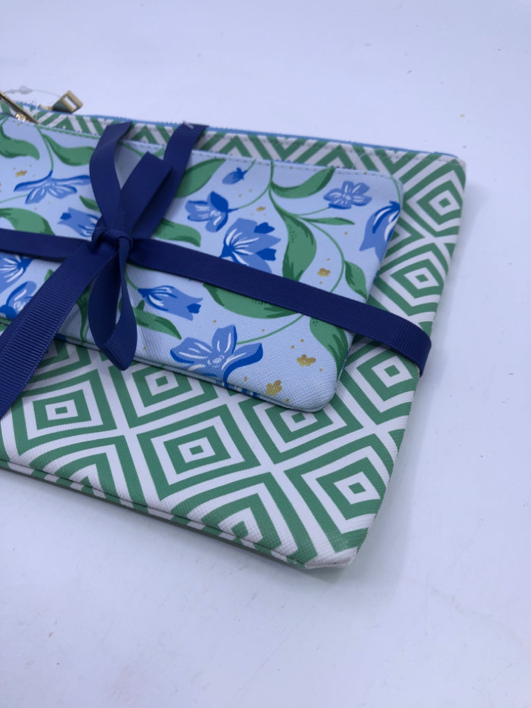 NIP 2 FAUX LEATHER PENCIL POUCHES.