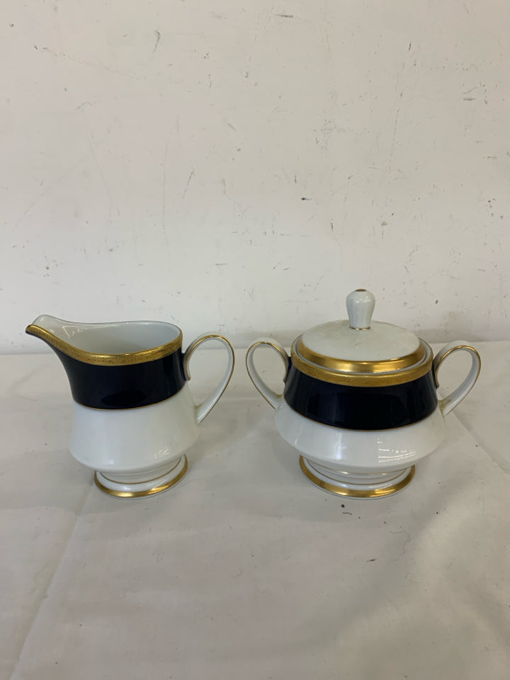 LEGACY VALHALLA NAVY AND GOLD SUGAR AND CREAMER.