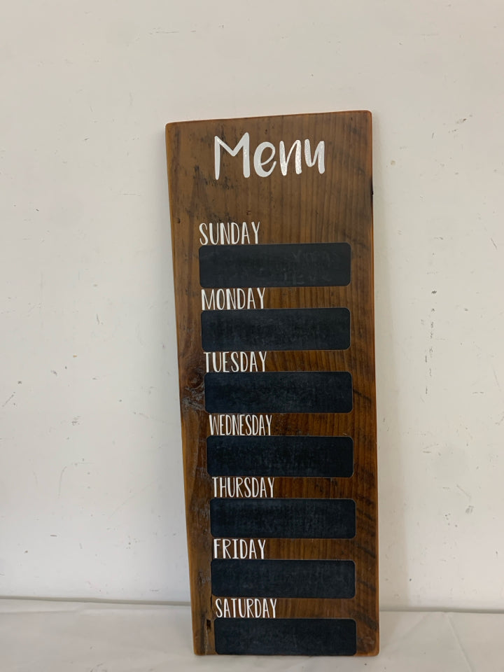 WOOD WEEKLY DINNER MENU WALL ART CHALK BOARD.