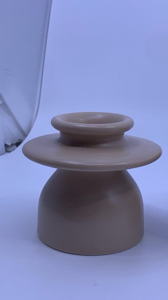 TAN CERAMIC BUTTER BELL.