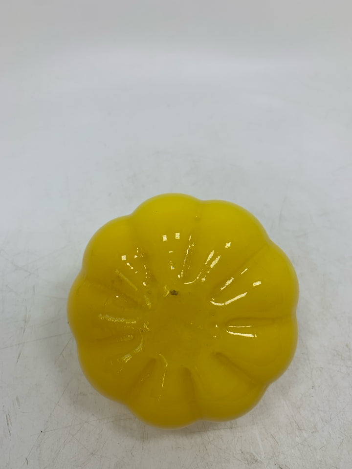 YELLOW GLASS PUMPKIN.