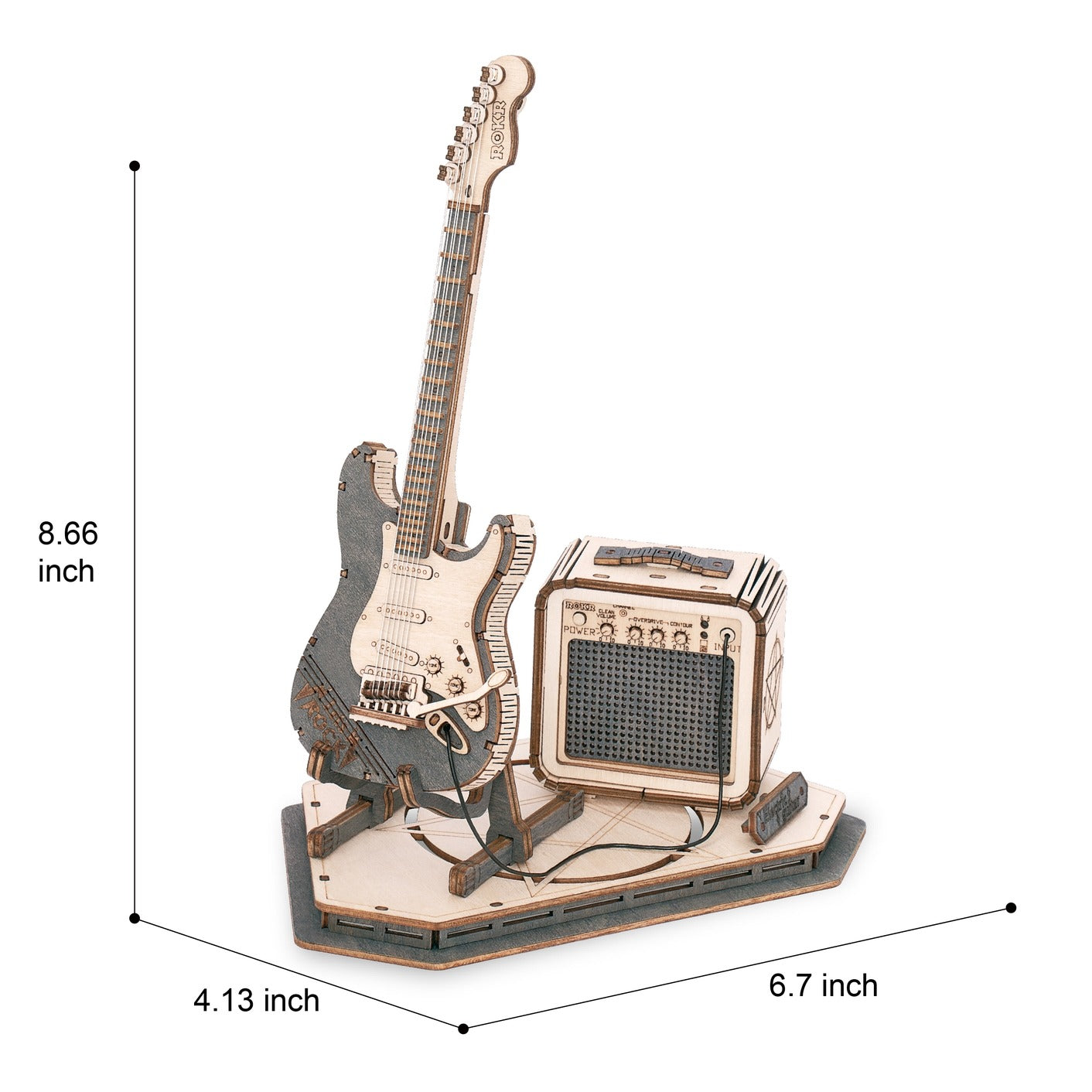3D Wooden Puzzle - Electric Guitar. 140 Pieces