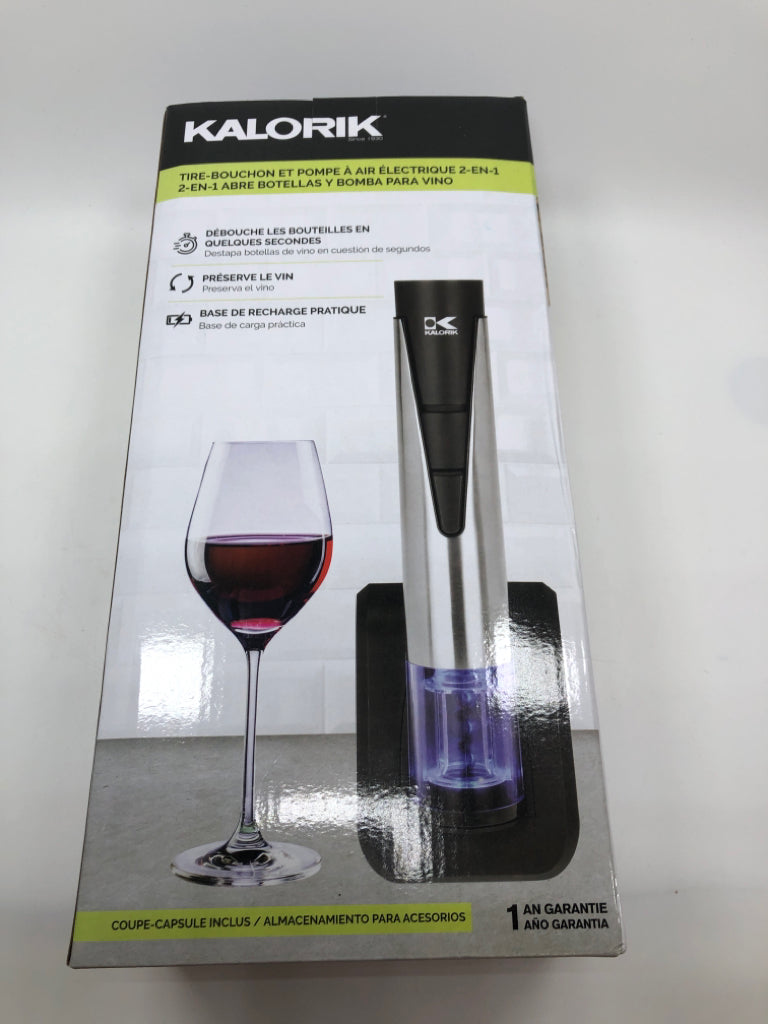 NIB KALORIK 2-1 WINE OPENER & PRESERVER.