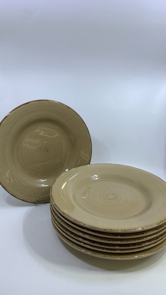 7 LARGE TAN PLATES-WILLIAMS SONOMA.