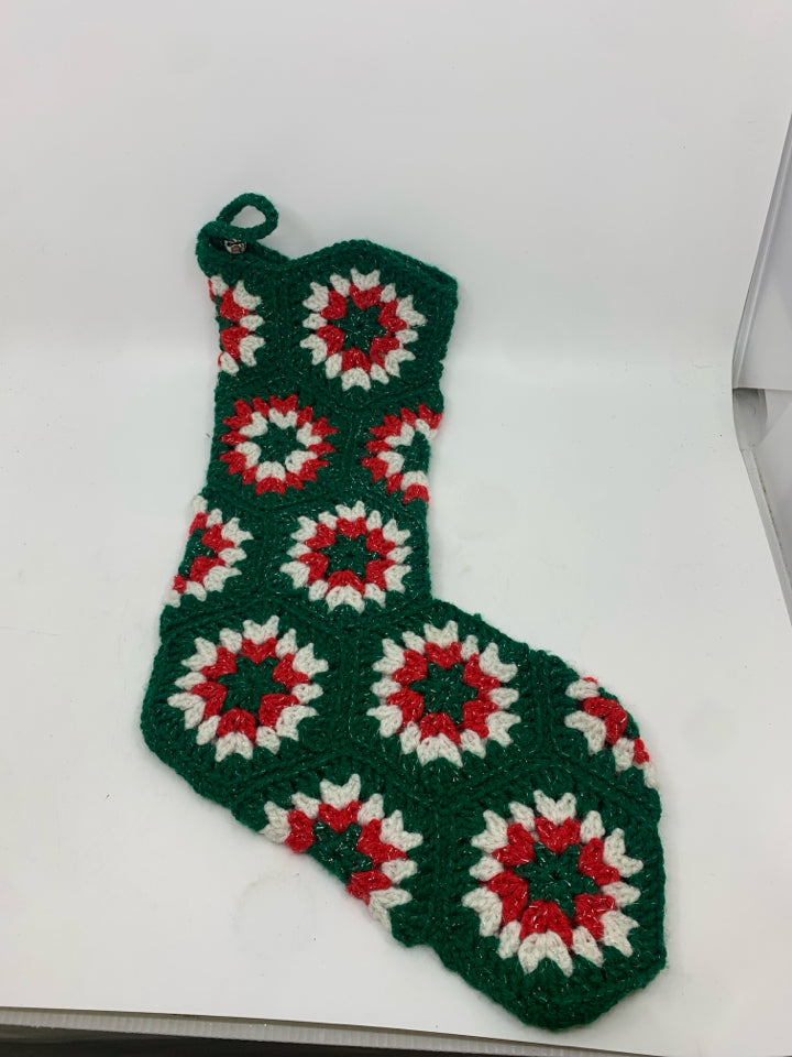 HANDMADE KNIT STOCKING.