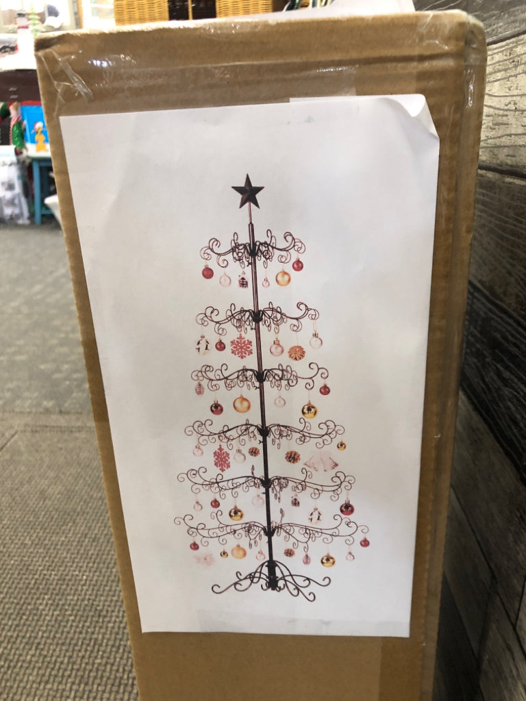 NIB BLACK METAL ORNAMENT TREE.