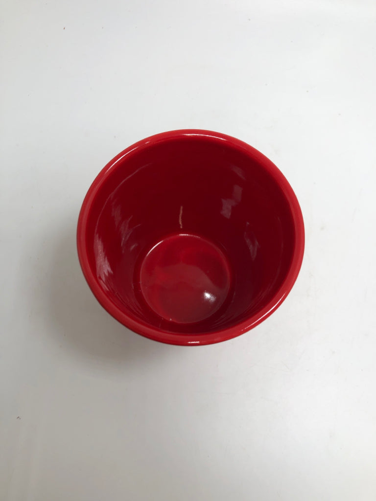 RED CERAMIC PLANTER.
