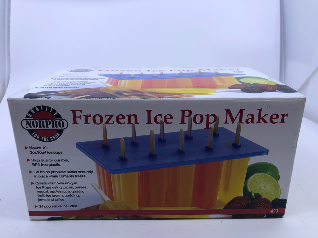 NIB FROZEN ICE POP MAKER.