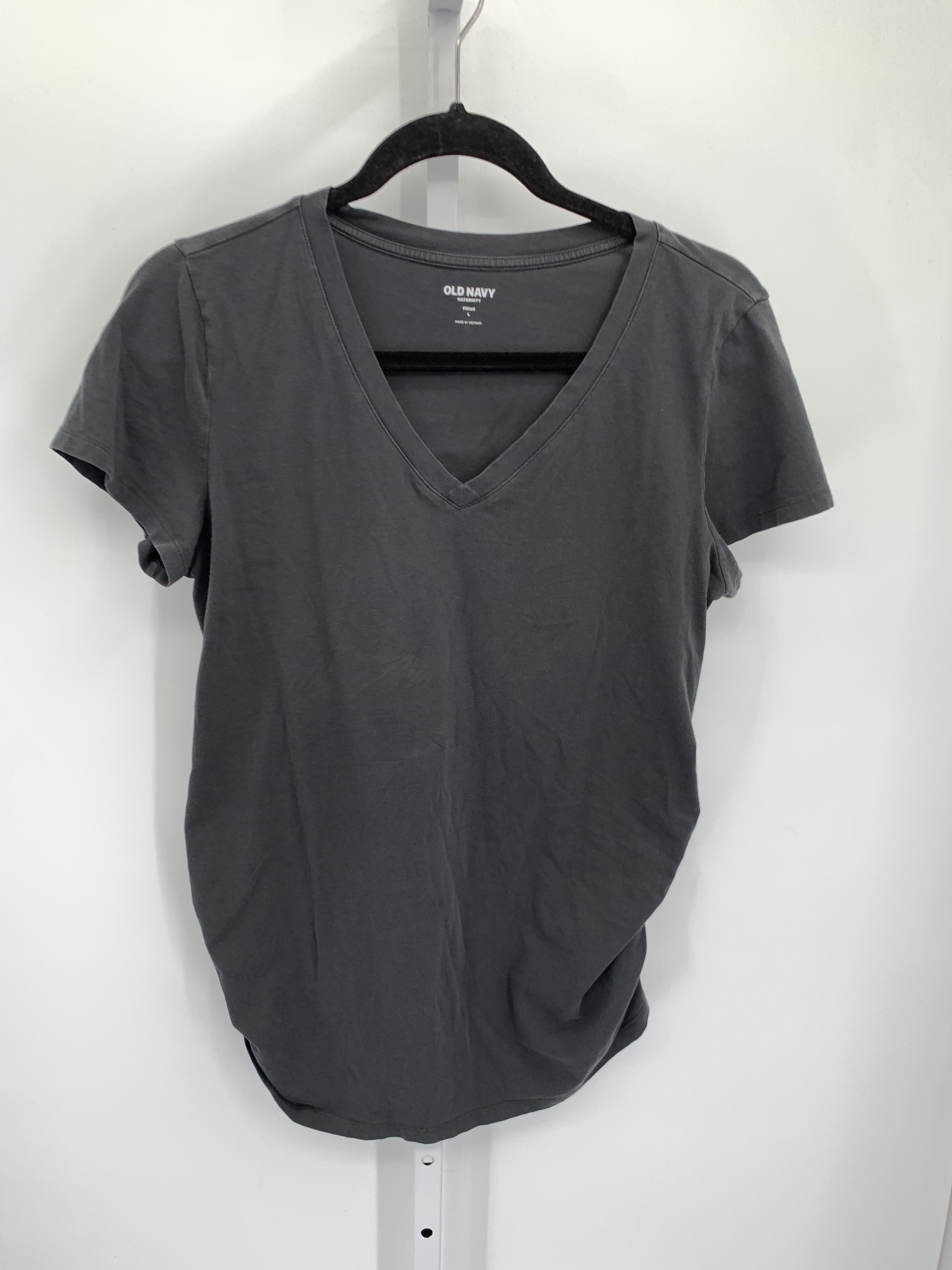 Old Navy Grey Size Large Maternity Short Sleeve Shirt