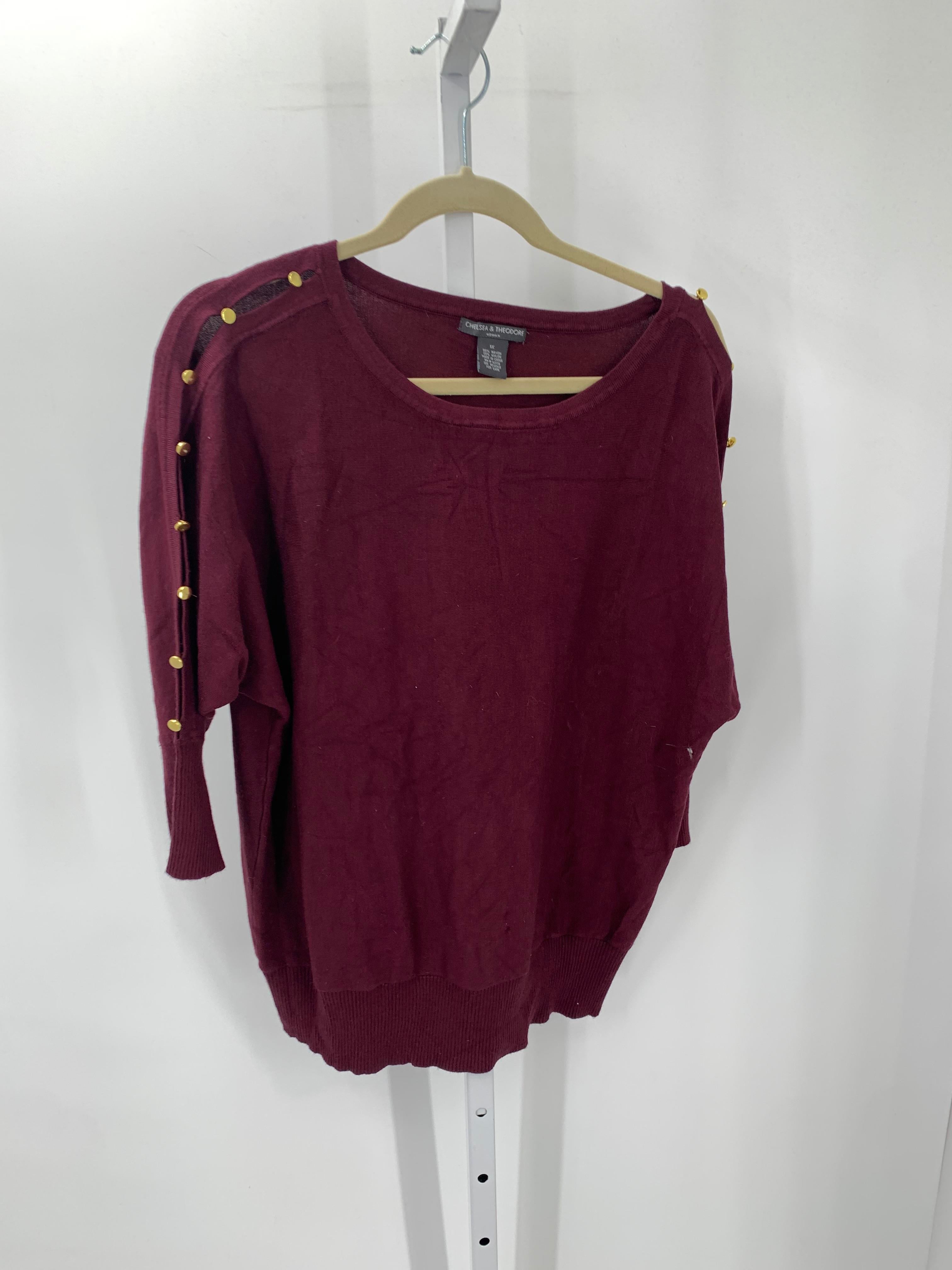 Size 1X Womens 3/4 Sleeve Sweater