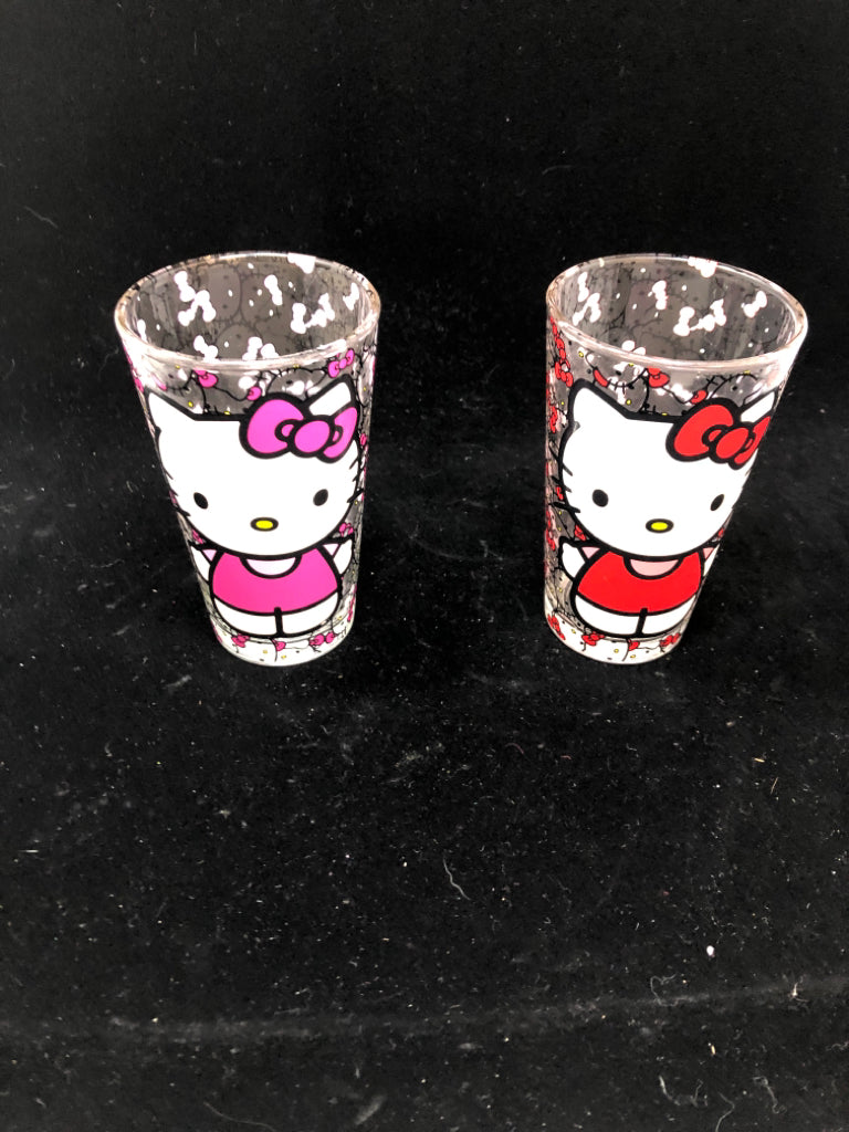 2 HELLO KITTY GLASSES.