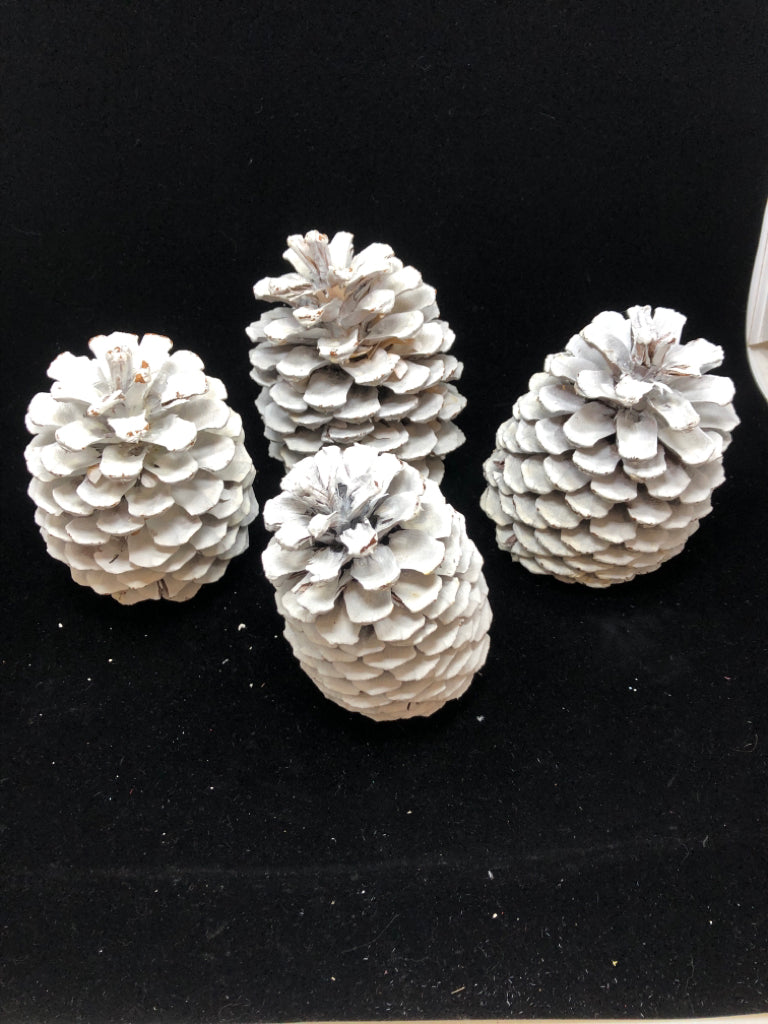 4 MED RUSTIC PINECONES.