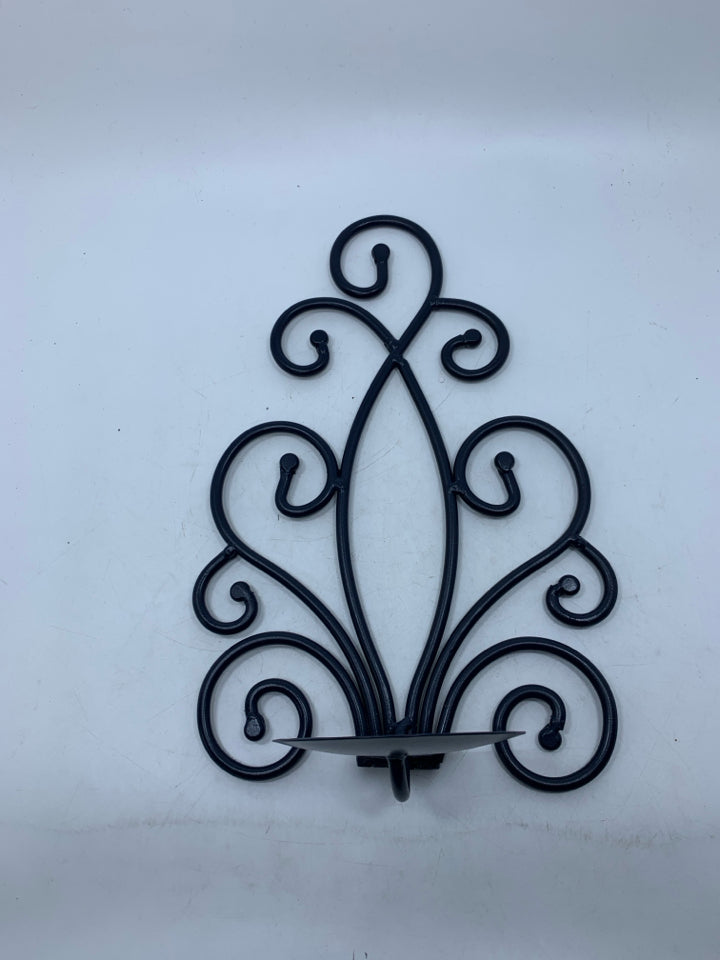 SCROLL PILLAR CANDLE SCONCE.