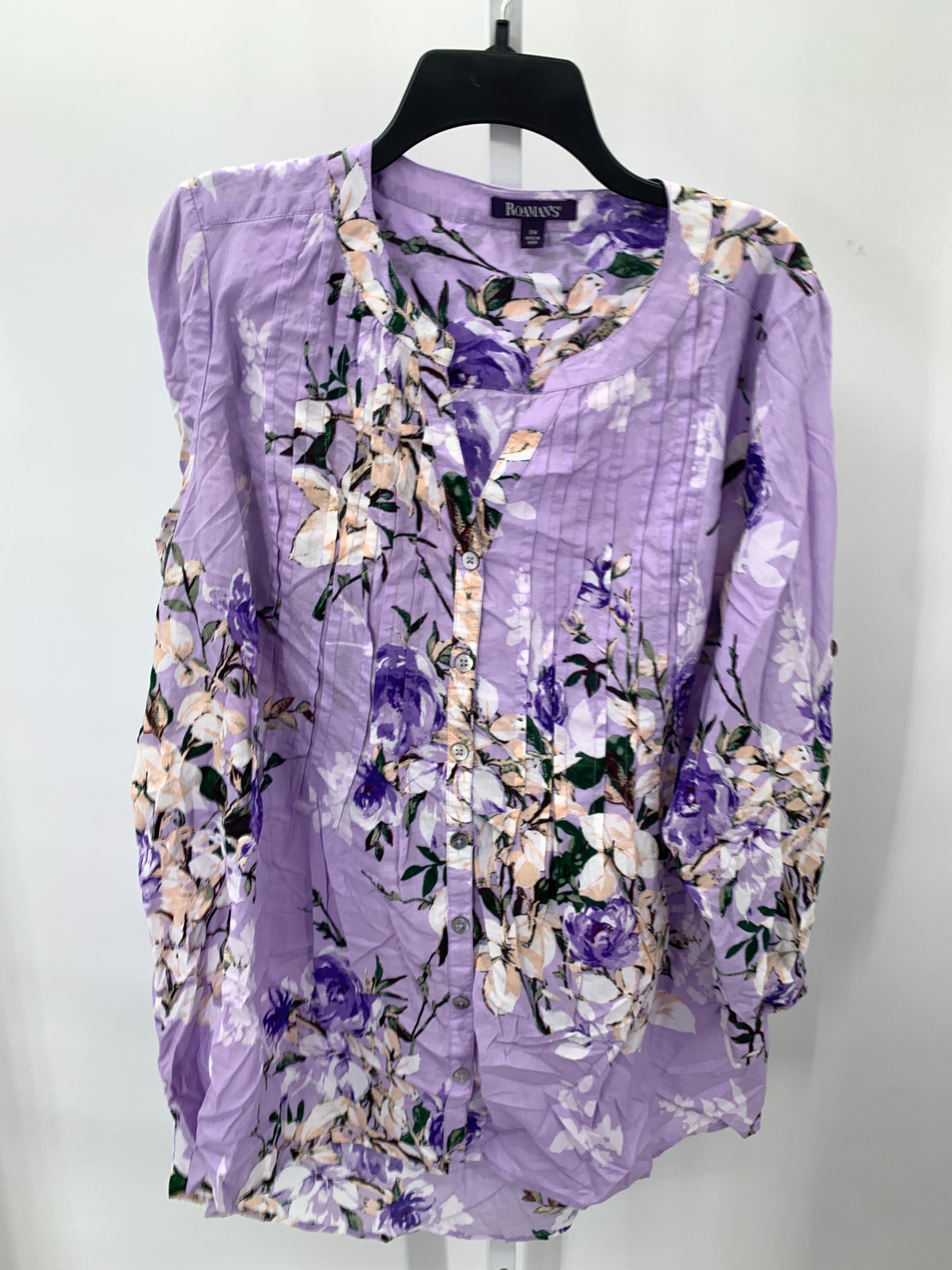 Roaman's Size 18 W Womens Long Sleeve Shirt