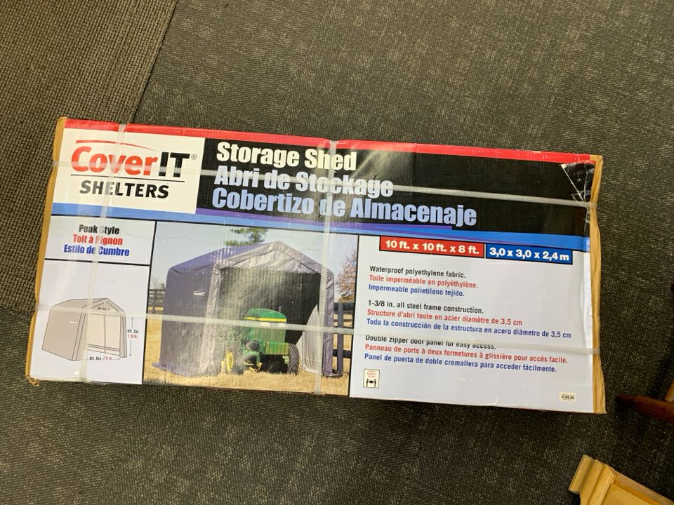 NIB PEAK STYLE STORAGE SHED GREY WATERPROOF.