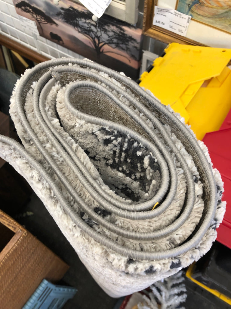 KARMA BLACK, GREY, WHITE AREA RUG.