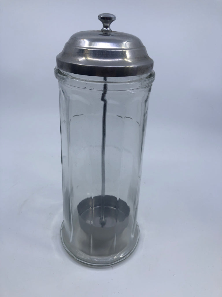 VTG GLASS DRINKING STRAW CONTAINER.