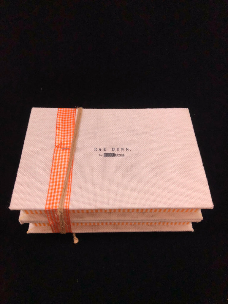 HARVEST BLESSINGS FABRIC LINED FAUX BOOK STACK.