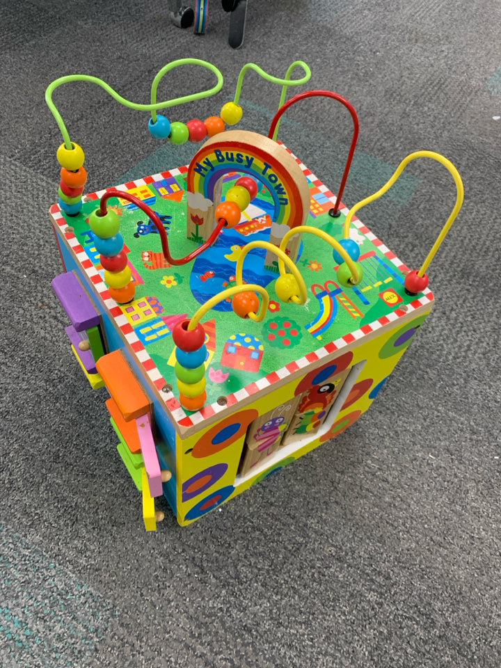 ALEX Discover My Busy Town Wooden Activity Cube