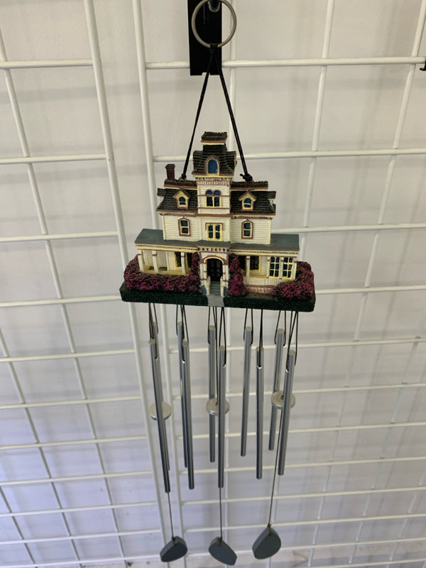 VICTORIAN HOUSE PURPLE FLORAL WIND CHIME.