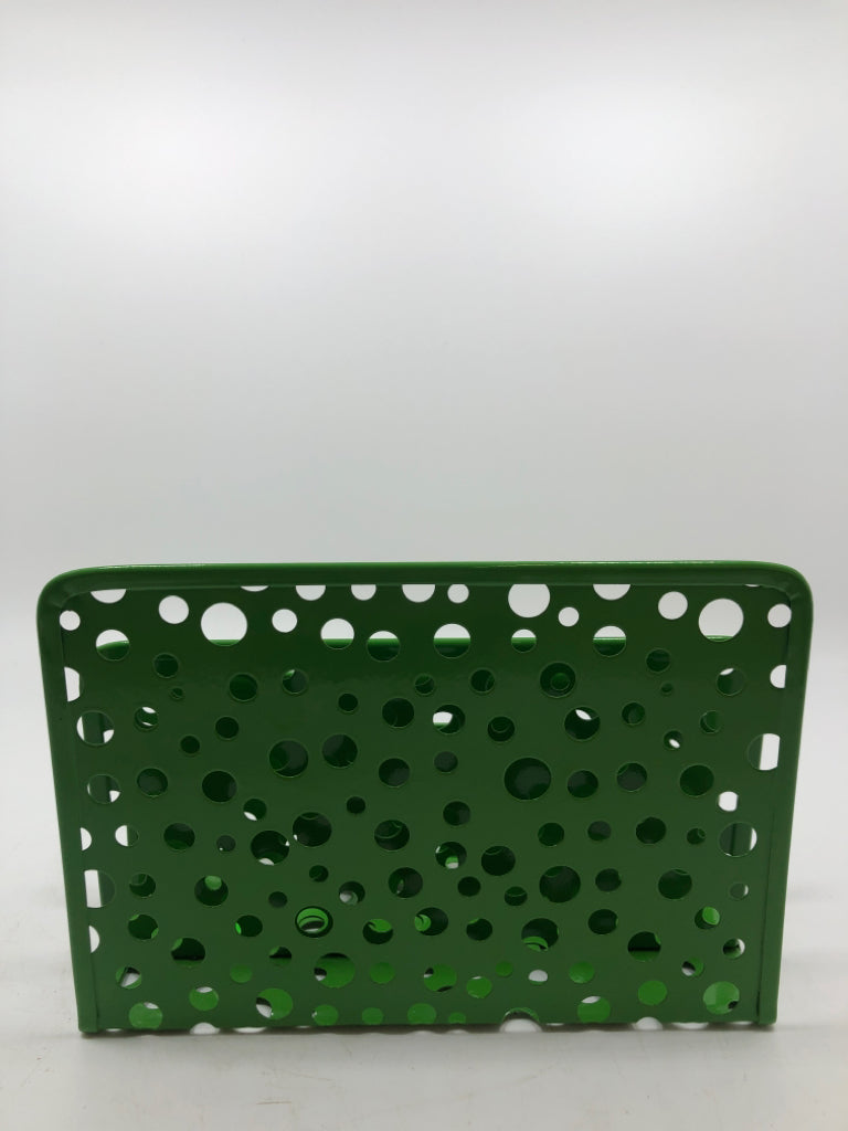 GREEN METAL LETTER ORGANIZER.