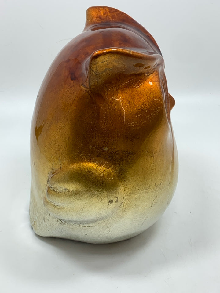 SILVER/GOLD OMBRE OWL FIGURE.