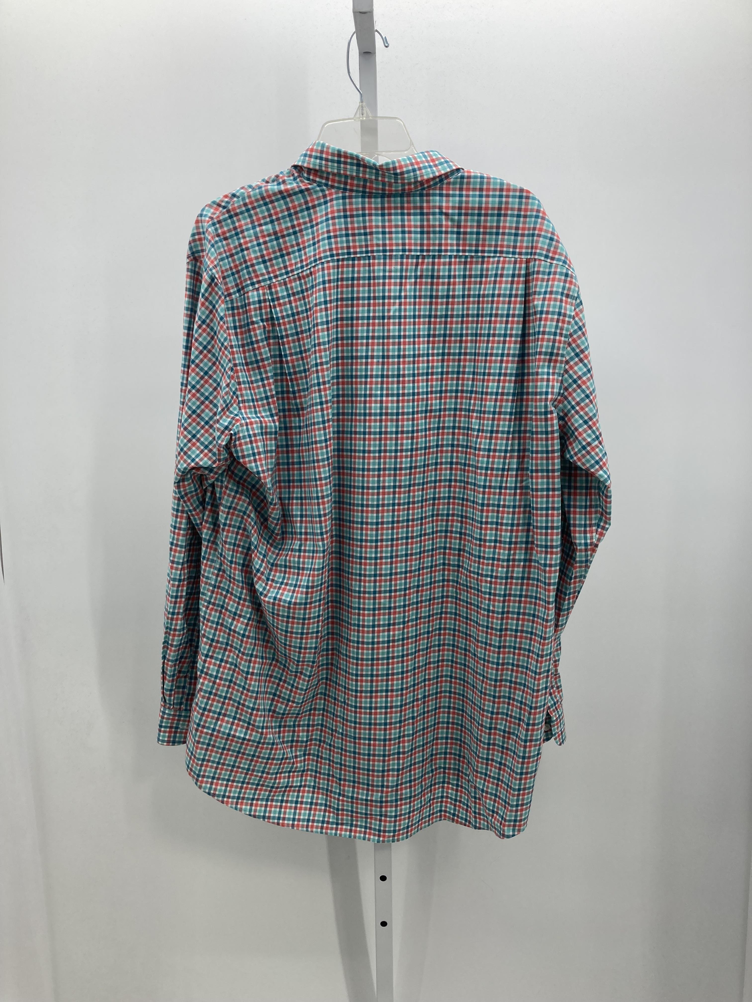 TALL CORAL PLAID BTN DOWN