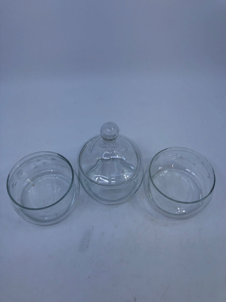 TRIPLE STACKED ETCHED CANDY DISH